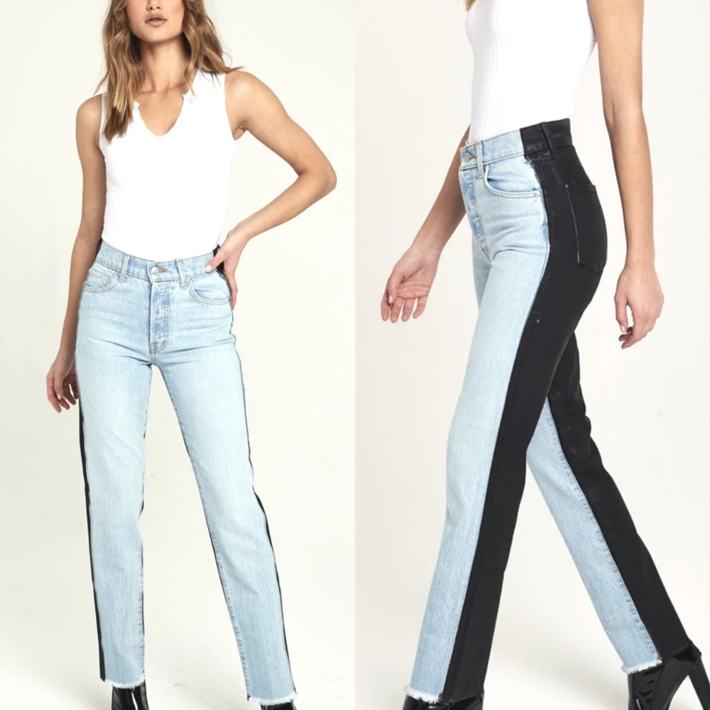 Revice Ex Boyfriend High Rise Jeans in Distressed Two Tone Harlow Wash Size 28